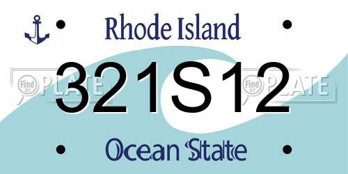 321S12 Rhode Island License Plate