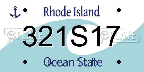 321S17 Rhode Island License Plate