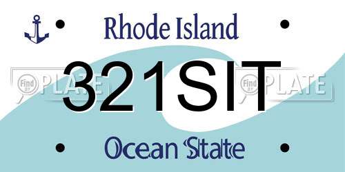 321SIT Rhode Island License Plate