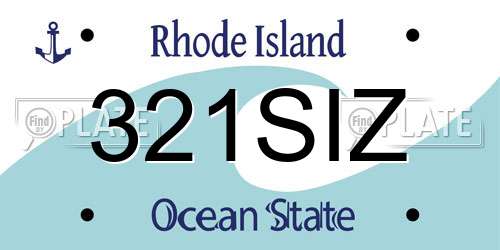321SIZ Rhode Island License Plate