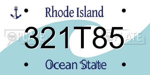 321T85 Rhode Island License Plate
