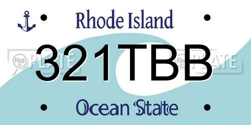 321TBB Rhode Island License Plate