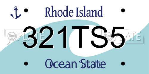 321TS5 Rhode Island License Plate