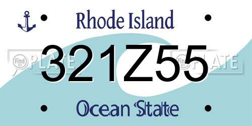 321Z55 Rhode Island License Plate