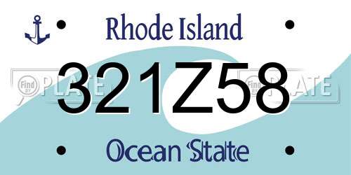 321Z58 Rhode Island License Plate