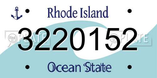 3220152 Rhode Island License Plate