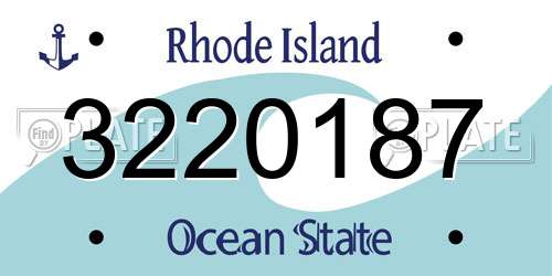 3220187 Rhode Island License Plate