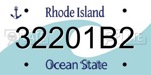 32201B2 Rhode Island License Plate