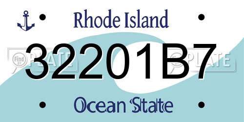 32201B7 Rhode Island License Plate