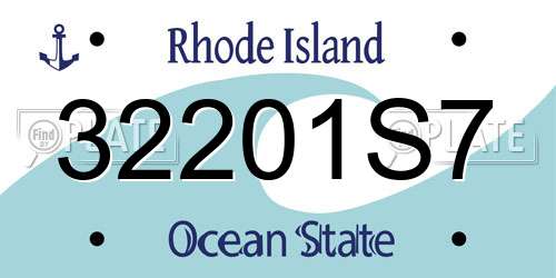 32201S7 Rhode Island License Plate