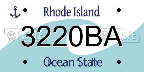 3220BA Rhode Island License Plate
