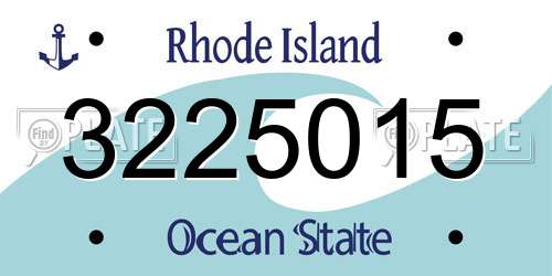 3225015 Rhode Island License Plate