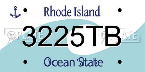 3225TB Rhode Island License Plate