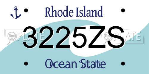3225ZS Rhode Island License Plate
