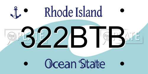 322BTB Rhode Island License Plate