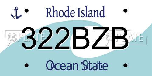 322BZB Rhode Island License Plate