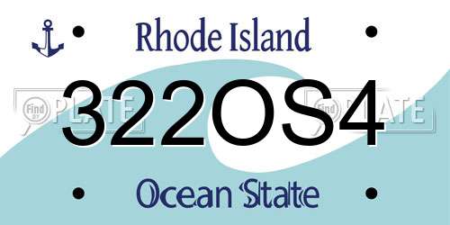 322OS4 Rhode Island License Plate