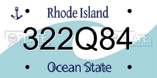322Q84 Rhode Island License Plate