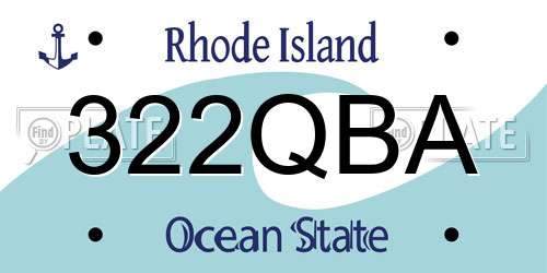 322QBA Rhode Island License Plate