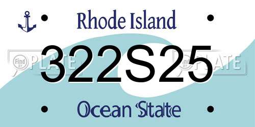 322S25 Rhode Island License Plate