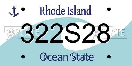 322S28 Rhode Island License Plate