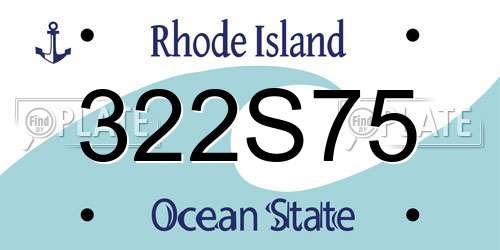 322S75 Rhode Island License Plate