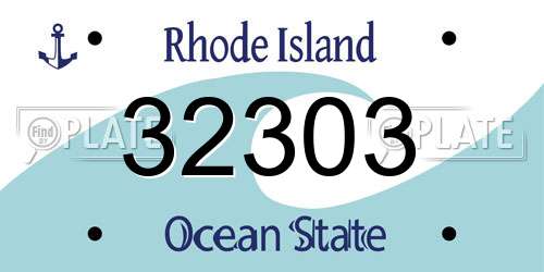 32303 Rhode Island License Plate