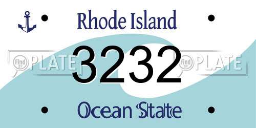 3232 Rhode Island License Plate