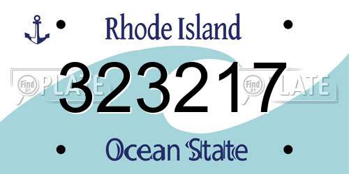 323217 Rhode Island License Plate