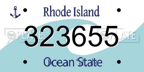 323655 Rhode Island License Plate