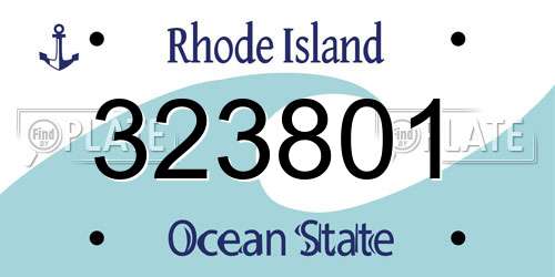 323801 Rhode Island License Plate