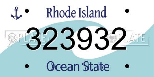 323932 Rhode Island License Plate