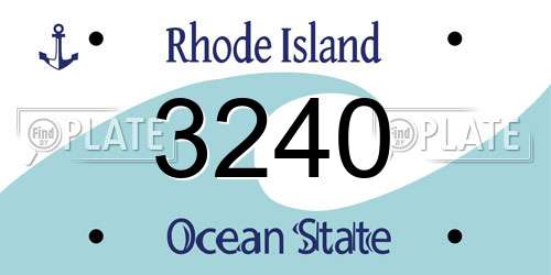 3240 Rhode Island License Plate