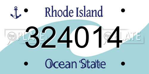 324014 Rhode Island License Plate