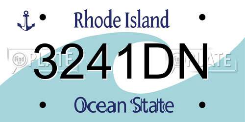 3241DN Rhode Island License Plate