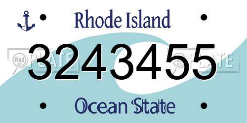 3243455 Rhode Island License Plate