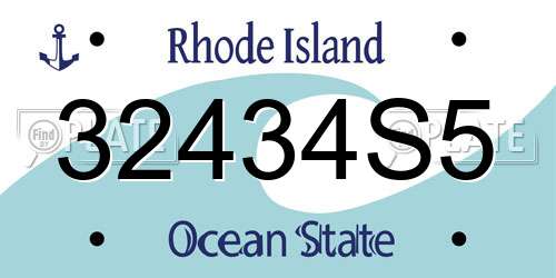 32434S5 Rhode Island License Plate