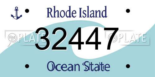 32447 Rhode Island License Plate