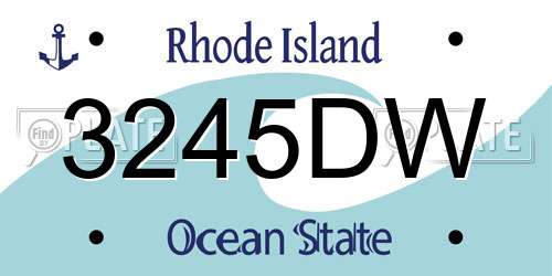 3245DW Rhode Island License Plate
