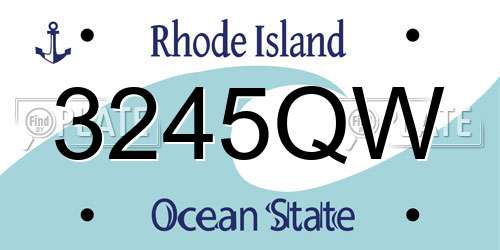 3245QW Rhode Island License Plate