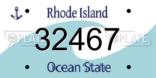 32467 Rhode Island License Plate