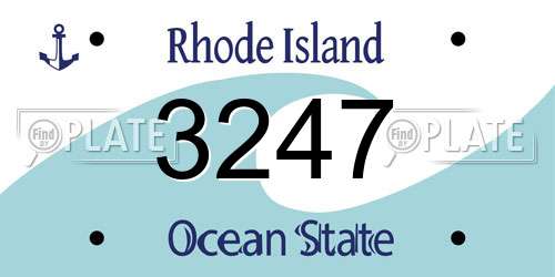 3247 Rhode Island License Plate