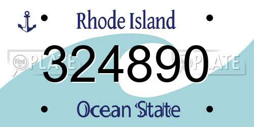 324890 Rhode Island License Plate