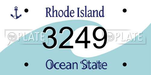 3249 Rhode Island License Plate