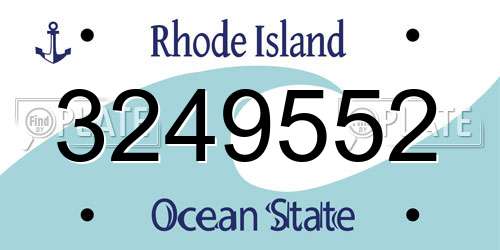 3249552 Rhode Island License Plate