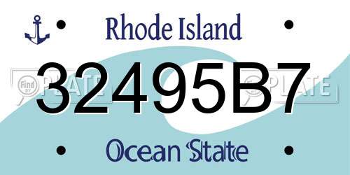 32495B7 Rhode Island License Plate