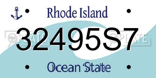 32495S7 Rhode Island License Plate