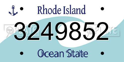 3249852 Rhode Island License Plate