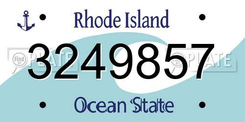 3249857 Rhode Island License Plate