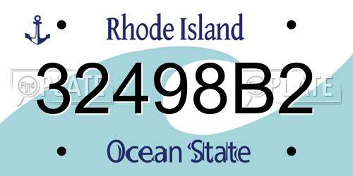 32498B2 Rhode Island License Plate